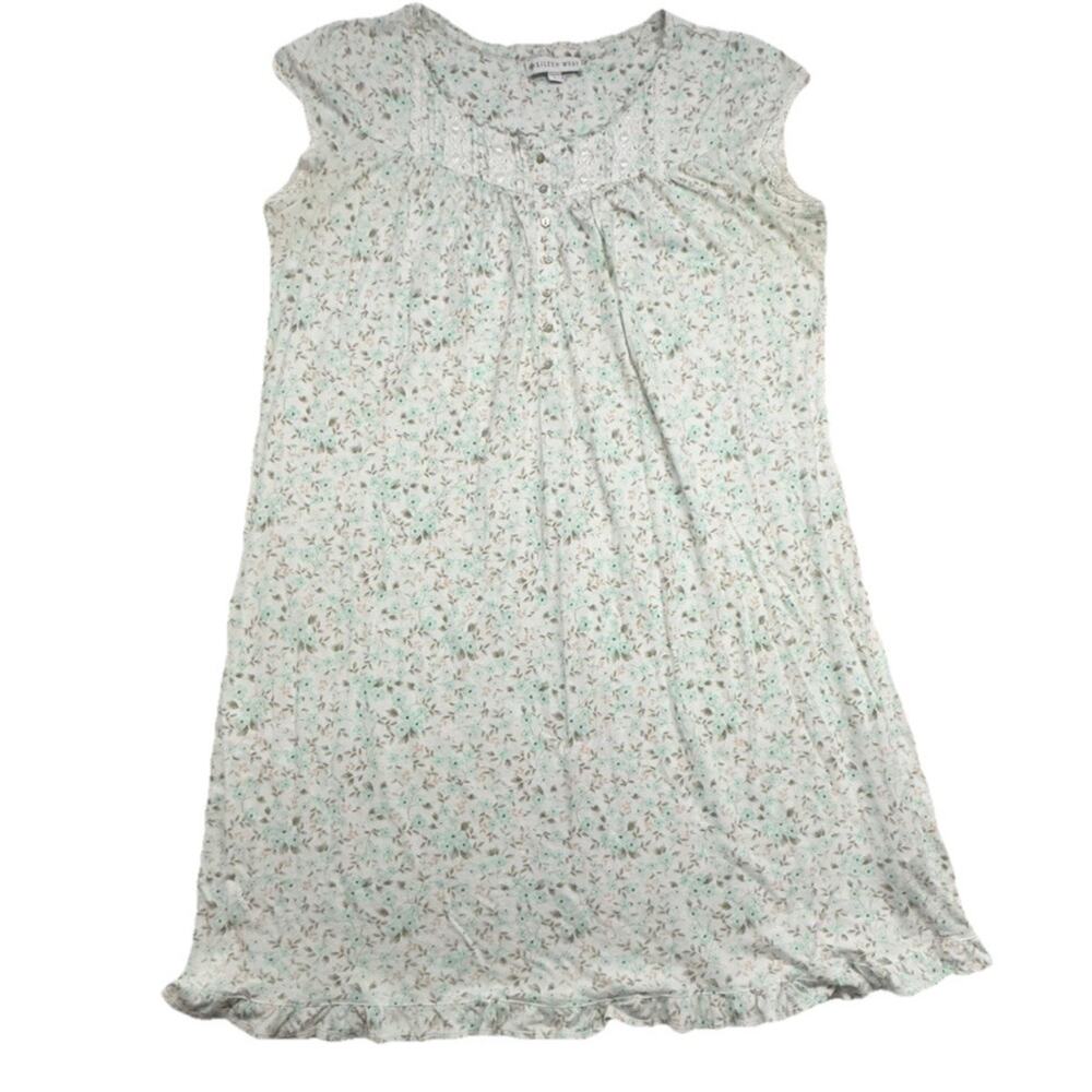 Eileen West Nightgown Womens Large Cotton Modal Floral Cottagecore